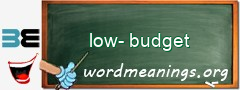 WordMeaning blackboard for low-budget
